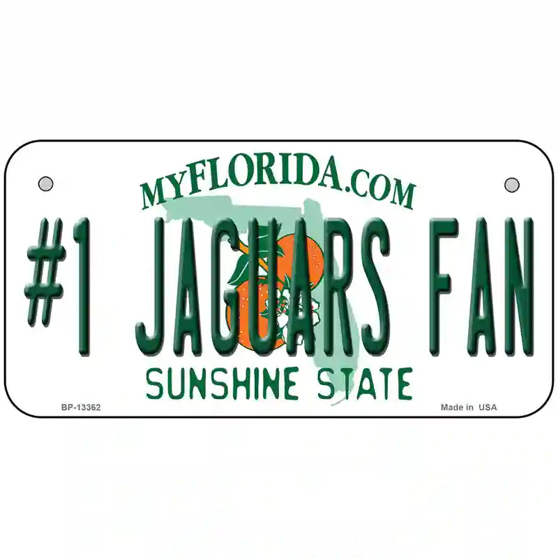 Number 1 Jaguars Fan Novelty Metal License Plate Tag 6" x 3" (BP)