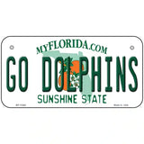 Go Dolphins Novelty Metal License Plate Tag 6" x 3" (BP)