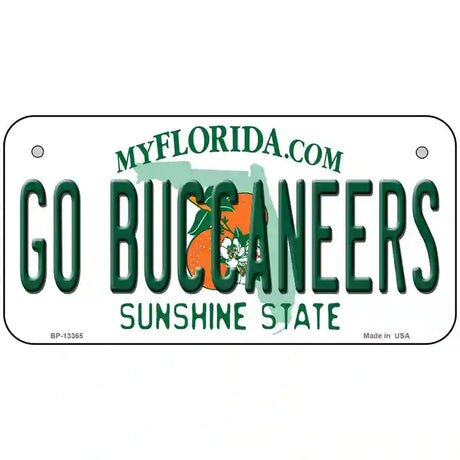 Go Buccaneers Novelty Metal License Plate Tag 6" x 3" (BP)