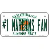 Number 1 Marlins Fan Novelty Metal License Plate Tag 6" x 3" (BP)