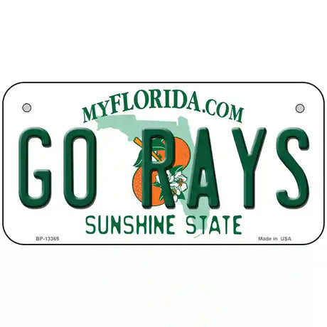 Go Rays Novelty Metal License Plate Tag 6" x 3" (BP)