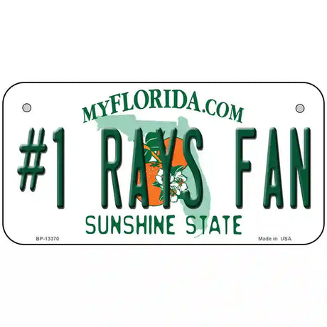 Number 1 Rays Fan Novelty Metal License Plate Tag 6" x 3" (BP)