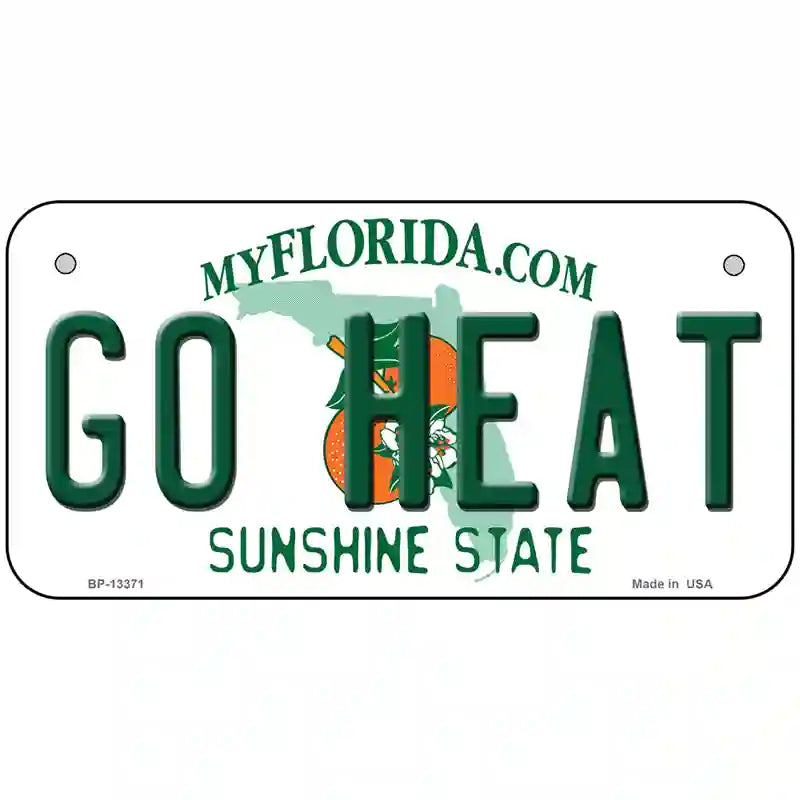 Go Heat Novelty Metal License Plate Tag 6" x 3" (BP)