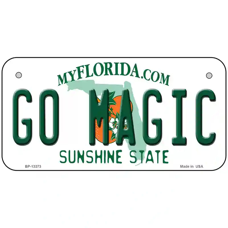 Go Magic Novelty Metal License Plate Tag 6" x 3" (BP)