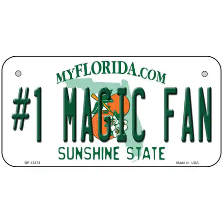 Number 1 Magic Fan Novelty Metal License Plate Tag 6" x 3" (BP)