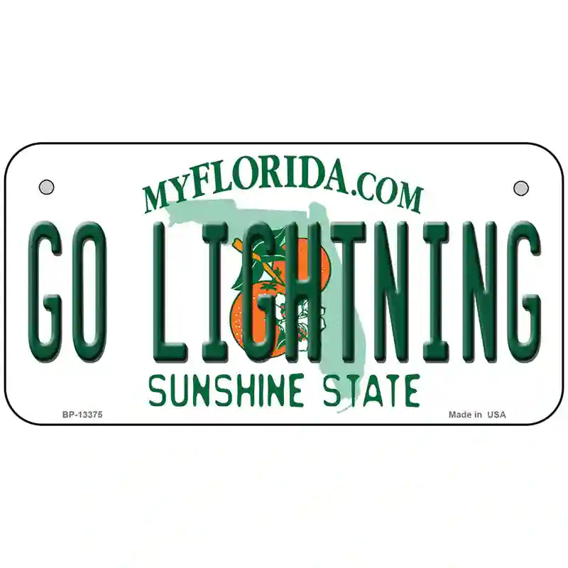 Go Lightning Novelty Metal License Plate Tag 6" x 3" (BP)