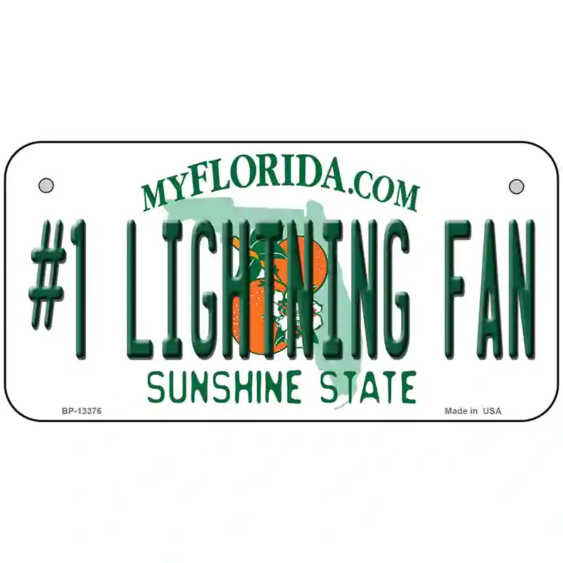 Number 1 Lightning Fan Novelty Metal License Plate Tag 6" x 3" (BP)