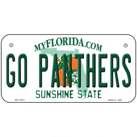 Go Panthers Novelty Metal License Plate Tag 6" x 3" (BP)