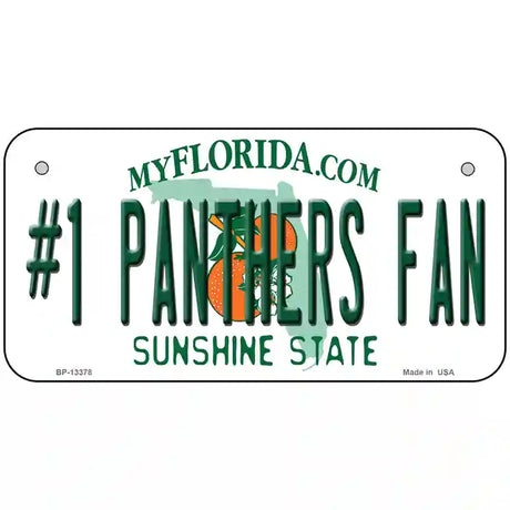 Number 1 Panthers Fan Novelty Metal License Plate Tag 6" x 3" (BP)