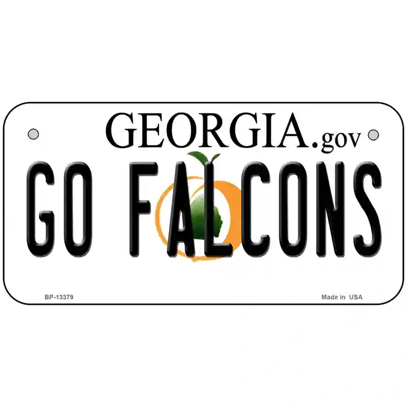 Go Falcons Novelty Metal License Plate Tag 6" x 3" (BP)