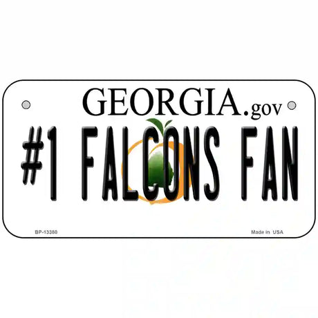 Number 1 Falcons Fan Novelty Metal License Plate Tag 6" x 3" (BP)