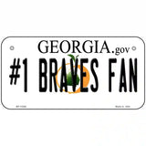 Number 1 Braves Fan Novelty Metal License Plate Tag 6" x 3" (BP)