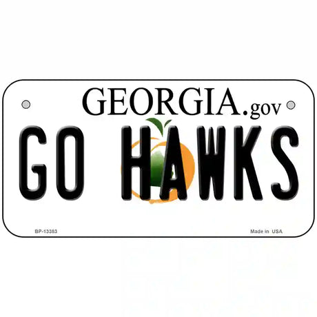 Go Hawks Georgia Novelty Metal License Plate Tag 6" x 3" (BP)