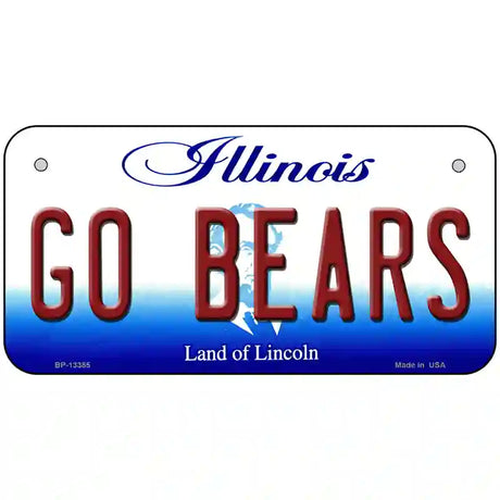 Go Bears Novelty Metal License Plate Tag 6" x 3" (BP)