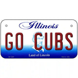 Go Cubs Novelty Metal License Plate Tag 6" x 3" (BP)