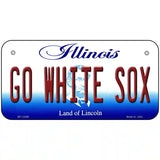 Go White Sox Novelty Metal License Plate Tag 6" x 3" (BP)