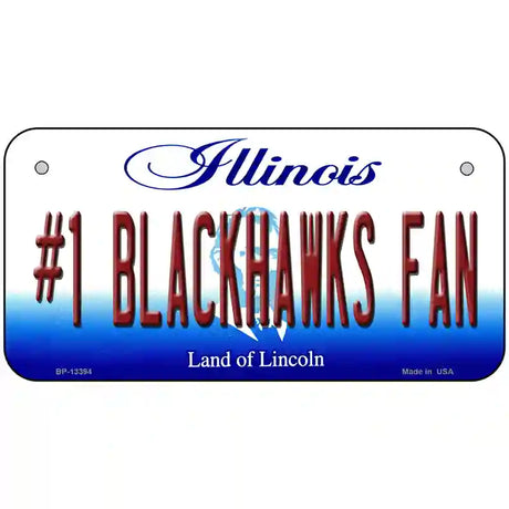 Number 1 Blackhawks Fan Novelty Metal License Plate Tag 6" x 3" (BP)