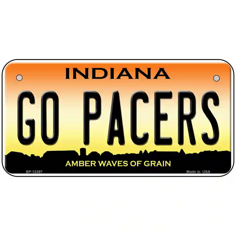 Go Pacers Novelty Metal License Plate Tag 6" x 3" (BP)