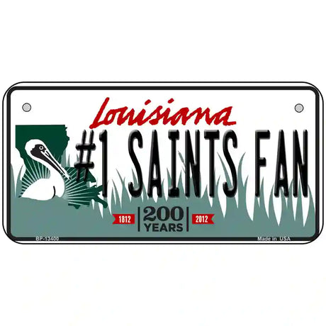 Number 1 Saints Fan Novelty Metal License Plate Tag 6" x 3" (BP)