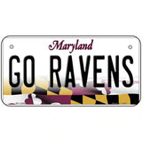 Go Ravens Novelty Metal License Plate Tag 6" x 3" (BP)