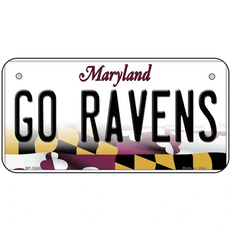 Go Ravens Novelty Metal License Plate Tag 6" x 3" (BP)