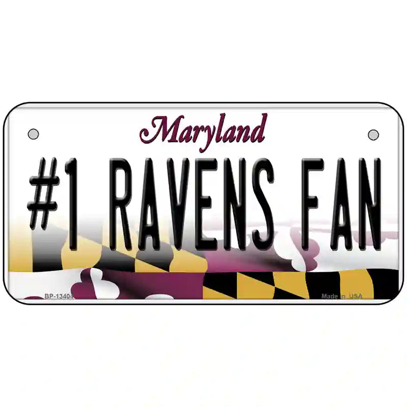 Number 1 Ravens Fan Novelty Metal License Plate Tag 6" x 3" (BP)