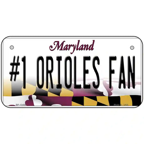 Number 1 Orioles Fan Novelty Metal License Plate Tag 6" x 3" (BP)