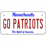 Go Patriots Novelty Metal License Plate Tag 6" x 3" (BP)