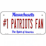 Number 1 Patriots Fan Novelty Metal License Plate Tag 6" x 3" (BP)