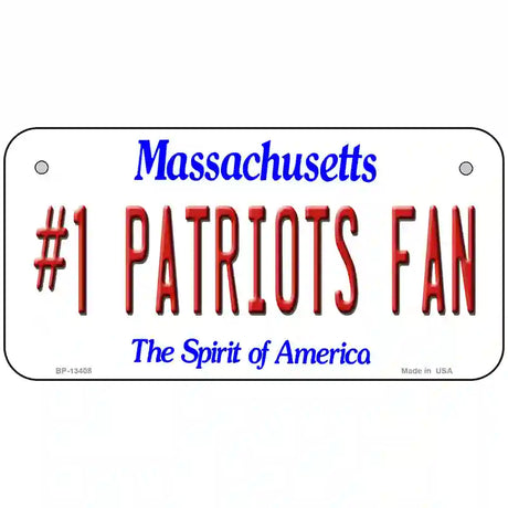 Number 1 Patriots Fan Novelty Metal License Plate Tag 6" x 3" (BP)