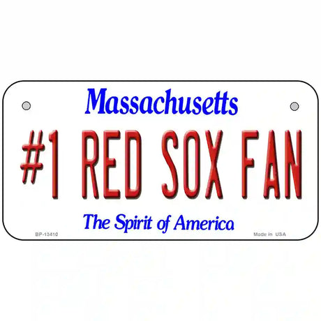 Number 1 Red Sox Fan Novelty Metal License Plate Tag 6" x 3" (BP)