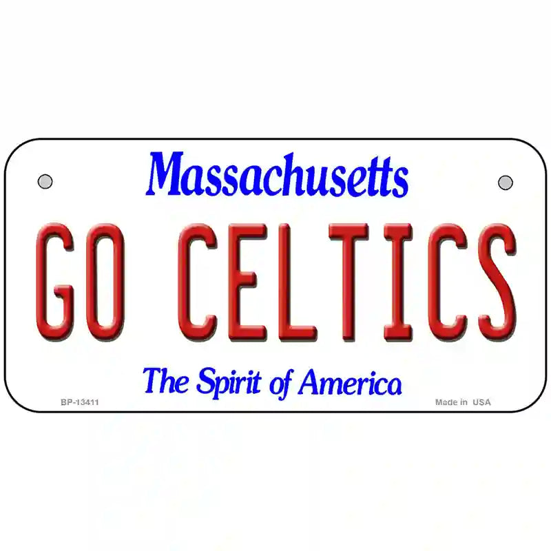 Go Celtics Novelty Metal License Plate Tag 6" x 3" (BP)