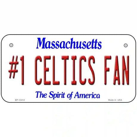 Number 1 Celtics Fan Novelty Metal License Plate Tag 6" x 3" (BP)