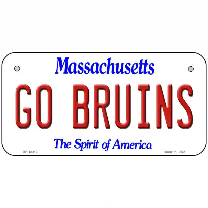 Go Bruins Novelty Metal License Plate Tag 6" x 3" (BP)