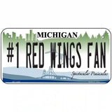 Number 1 Red Wings Fan Novelty Metal License Plate Tag 6" x 3" (BP)