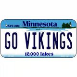 Go Vikings Novelty Metal License Plate Tag 6" x 3" (BP)