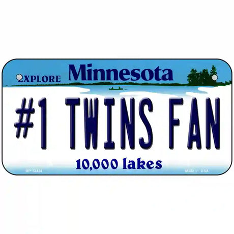 Number 1 Twins Fan Novelty Metal License Plate Tag 6" x 3" (BP)