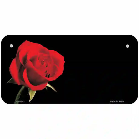 Rose Offset Novelty Metal License Plate 6" x 3" (BP)