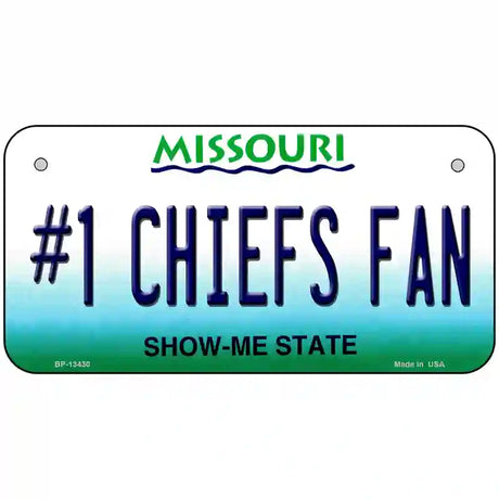 Number 1 Chiefs Fan Novelty Metal License Plate Tag 6" x 3" (BP)