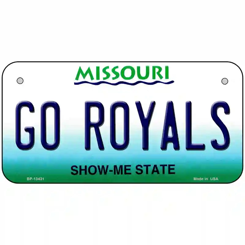 Go Royals Novelty Metal License Plate Tag 6" x 3" (BP)