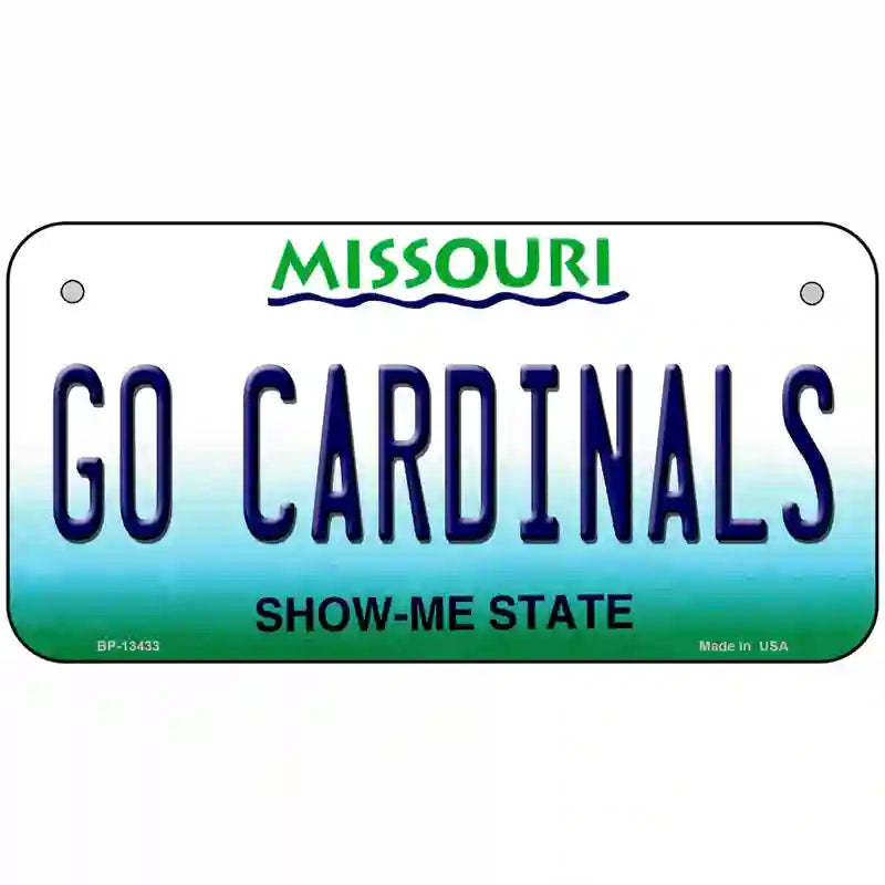 Missouri Plate Go Cardinals Novelty Metal License Plate Tag 6" x 3" (BP)