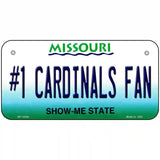 Number 1 Cardinals Fan Baseball Novelty Metal License Plate Tag 6" x 3" (BP)