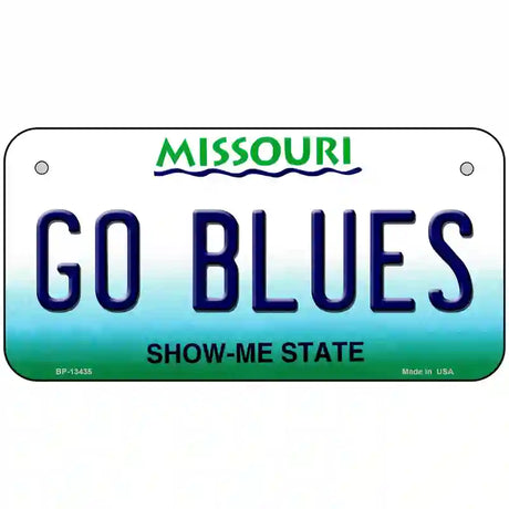 Go Blues Novelty Metal License Plate Tag 6" x 3" (BP)