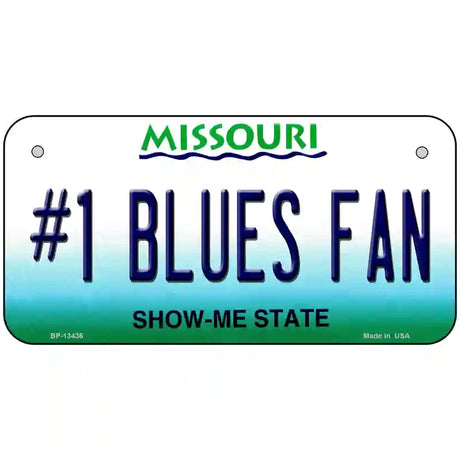 Number 1 Blues Fan Novelty Metal License Plate Tag 6" x 3" (BP)