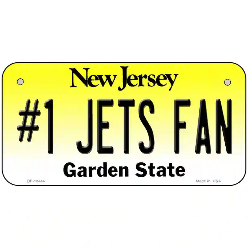 Number 1 Jets Fan Novelty Metal License Plate Tag 6" x 3" (BP)