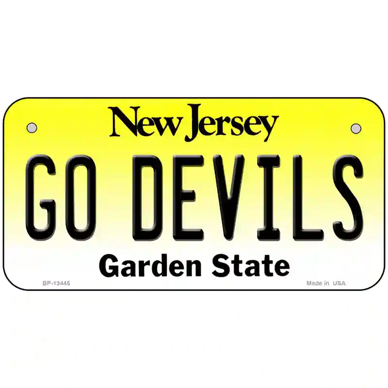 Go Devils Novelty Metal License Plate Tag 6" x 3" (BP)