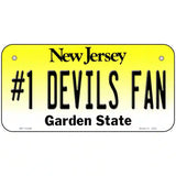 Number 1 Devils Fan Novelty Metal License Plate Tag 6" x 3" (BP)