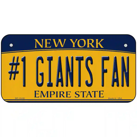 Number 1 Giants Fan Football Novelty Metal License Plate Tag 6" x 3" (BP)