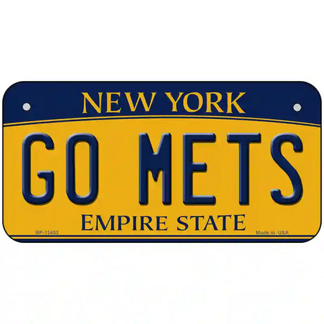 Go Mets Novelty Metal License Plate Tag 6" x 3" (BP)