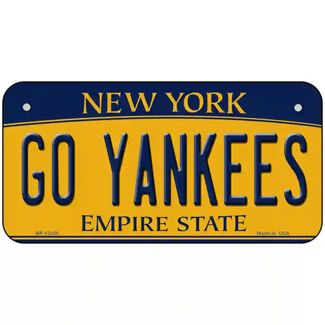 Go Yankees Novelty Metal License Plate Tag 6" x 3" (BP)